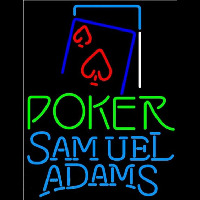 Samuel Adams Green Poker Red Heart Beer Sign Neontábla