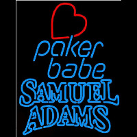 Samuel Adams Poker Girl Heart Babe Beer Sign Neontábla