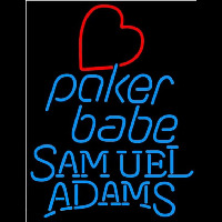 Samuel Adams Poker Girl Heart Babe Beer Sign Neontábla