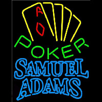 Samuel Adams Poker Yellow Beer Sign Neontábla