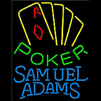 Samuel Adams Poker Yellow Beer Sign Neontábla