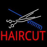 Scissor And Comb Haircut Neontábla