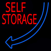 Self Storage Block Blue Arrow Neontábla
