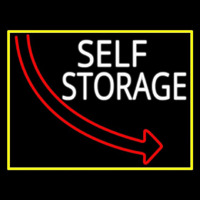 Self Storage Block With Yellow Border Neontábla