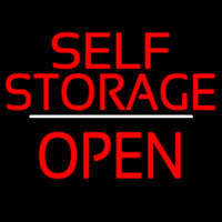 Self Storage Open White Line Neontábla