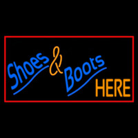 Shoes And Boots Here With Border Neontábla