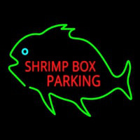 Shrimp Bo  Parking With Green Fish Neontábla