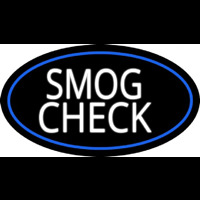 Smog Check Logo Blue Oval Neontábla