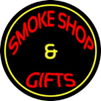 Smoke Shop And Gifts With Yellow Border Neontábla