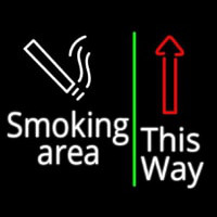 Smoking Area This Way Neontábla