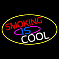 Smoking Is Cool Bar Oval With Yellow Border  Neontábla