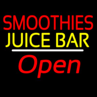 Smoothies Juice Bar Open White Line Neontábla