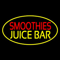 Smoothies Juice Bar Oval Yellow Neontábla