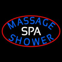 Spa Massage With Red Border Neontábla