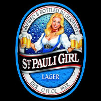 St  Pauli Girl Classic Label Beer Sign Neontábla