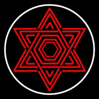 Star Of David Judaism With Border Neontábla
