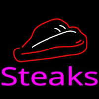 Steak Logo Pink Neontábla