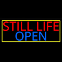 Still Life Open With Yellow Border Neontábla