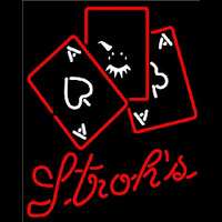 Strohs Ace And Poker Beer Sign Neontábla