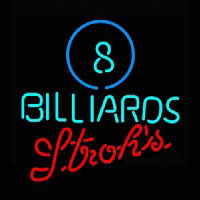 Strohs Ball Billiards Pool Neontábla