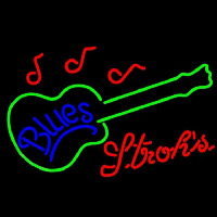 Strohs Blues Guitar Beer Sign Neontábla