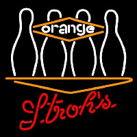 Strohs Bowling Orange Beer Sign Neontábla
