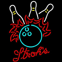 Strohs Bowling Pool Beer Sign Neontábla