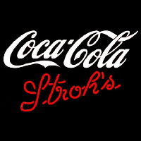 Strohs Coca Cola White Beer Sign Neontábla