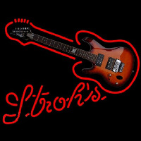 Strohs Guitar Beer Sign Neontábla