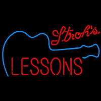 Strohs Guitar Lessons Beer Sign Neontábla