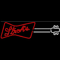 Strohs Guitar Red White Beer Sign Neontábla