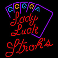 Strohs Lady Luck Series Beer Sign Neontábla