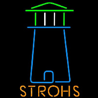 Strohs Lighthouse Art Beer Sign Neontábla