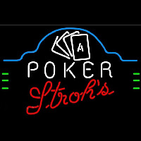 Strohs Poker Ace Cards Beer Sign Neontábla