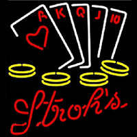 Strohs Poker Ace Series Beer Sign Neontábla