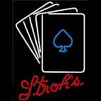 Strohs Poker Cards Beer Sign Neontábla
