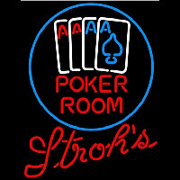 Strohs Poker Room Beer Sign Neontábla