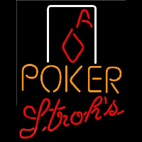 Strohs Poker Squver Ace Beer Sign Neontábla