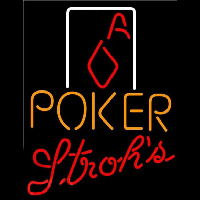 Strohs Poker Squver Ace Beer Sign Neontábla