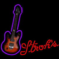 Strohs Purple Guitar Beer Sign Neontábla