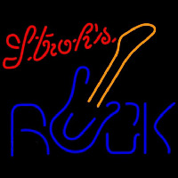 Strohs Rock Guitar Beer Sign Neontábla