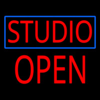 Studio Blue Border Open Block Neontábla