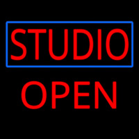 Studio Blue Border Open Neontábla