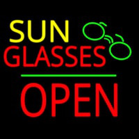 Sun Glasses Block Open Green Line Neontábla