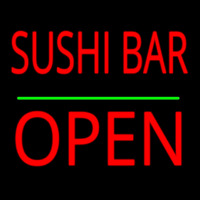 Sushi Bar Block Open Green Line Neontábla