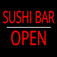 Sushi Bar Open White Line Neontábla