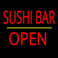 Sushi Bar Open Yellow Line Neontábla