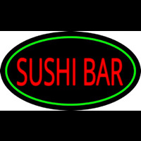Sushi Bar Oval Green Neontábla