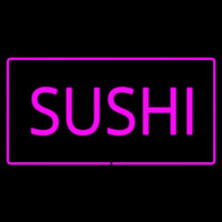 Sushi Rectangle Pink Border Neontábla