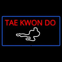 Tae Kwon Do Logo Rectangle Blue Neontábla